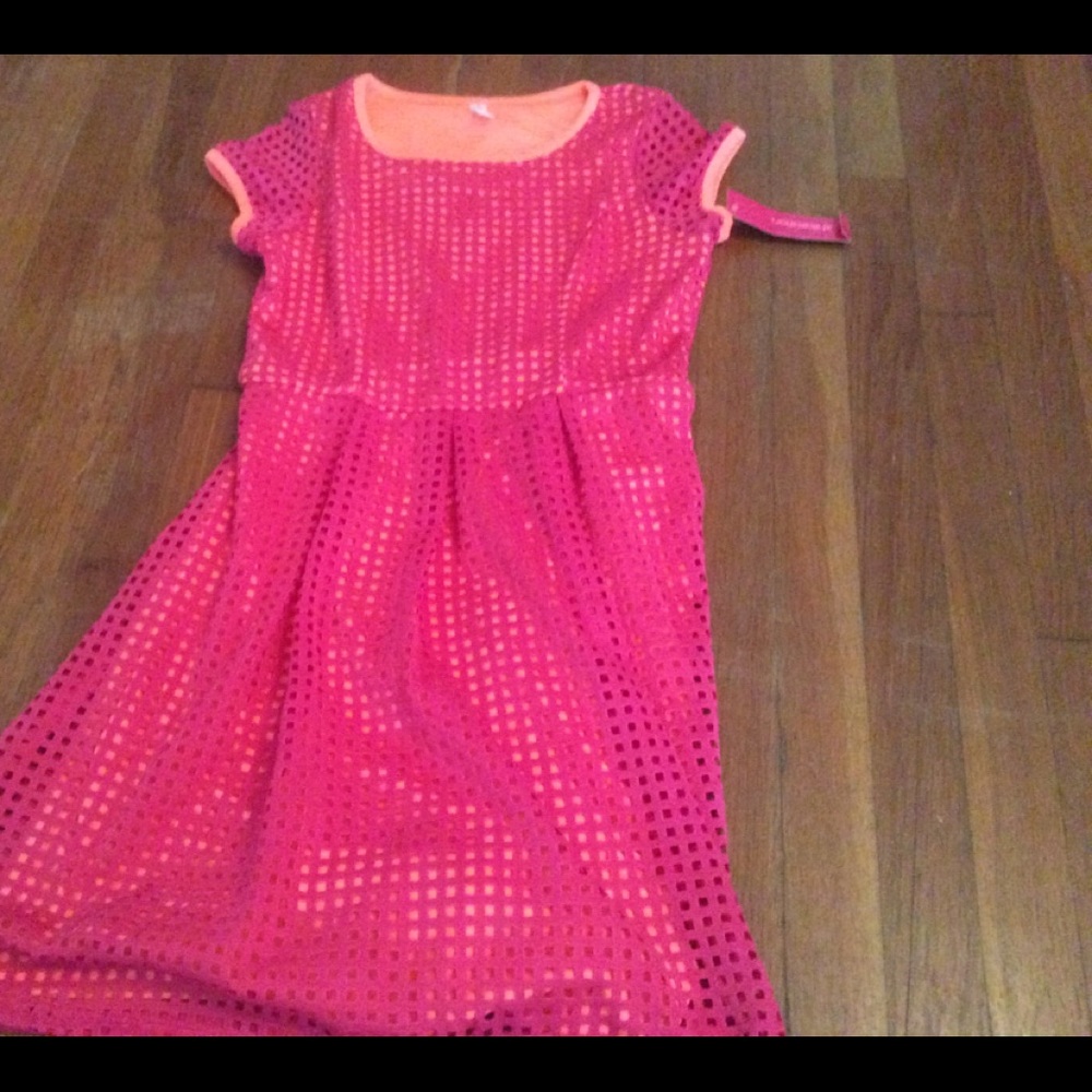 Square Cut-Out Overlay Dress